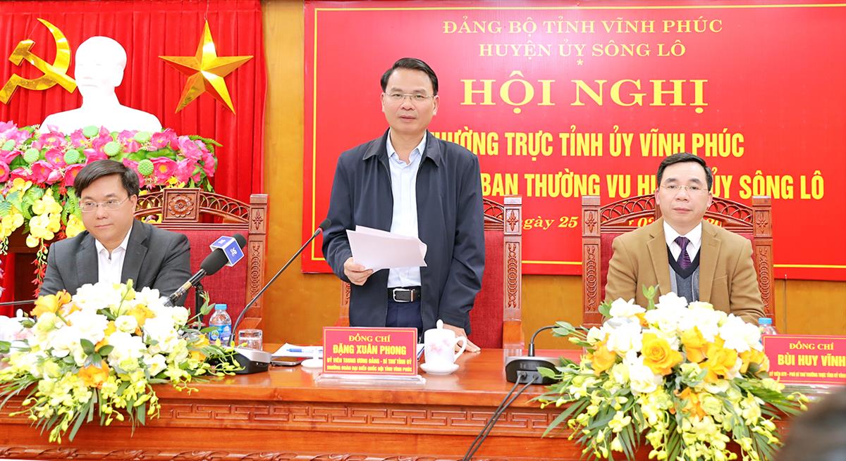 Thường trực Tỉnh ủy làm việc với Ban Thường vụ Huyện ủy Sông Lô